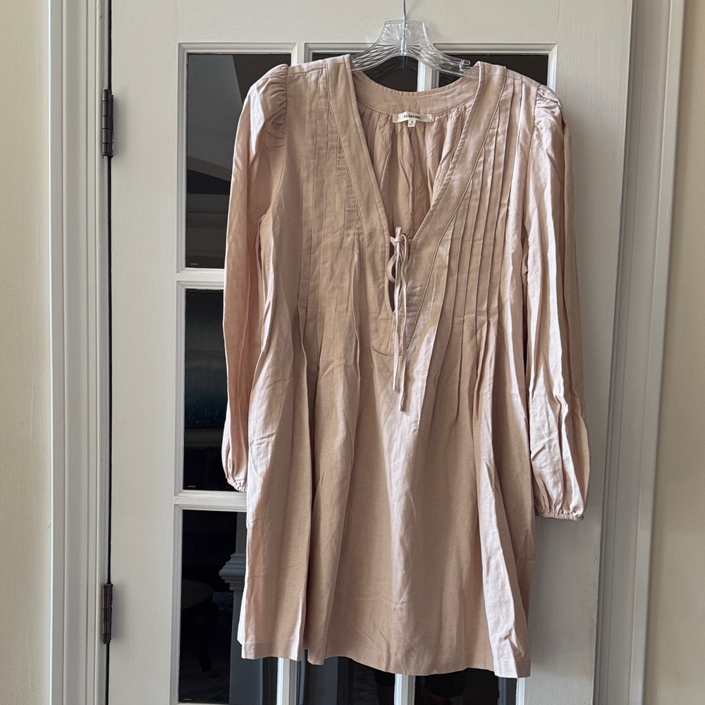 Womens  Pintuck V-Neck Tunic Dress